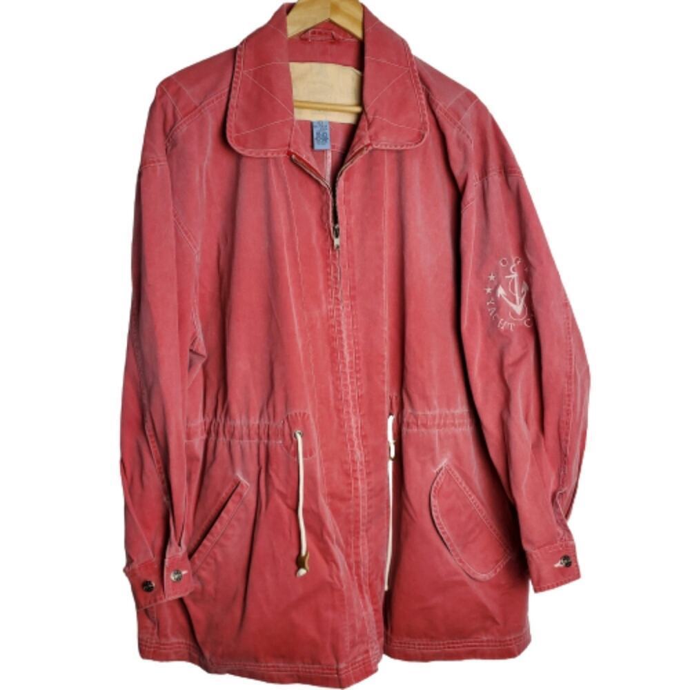 Vintage Cambridge Dry Goods Jacket Womens Lg Red Safari Utility Outdoors Rustic